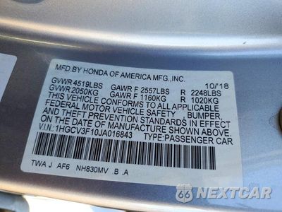 Zdjęcie 12 z 12 samochodu: 2018 HONDA ACCORD HYBRID VIN:1HGCV3F10JA016843 - miniatura