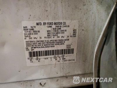 Zdjęcie 13 z 13 samochodu: 2020 FORD EDGE SEL VIN:2FMPK4J94LBA01809 - miniatura