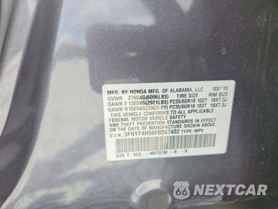 Zdjęcie 14 z 14 samochodu: 2015 HONDA PILOT EXL VIN:5FNYF4H58FB067402 - miniatura