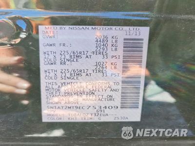 Zdjęcie 12 z 12 samochodu: 2014 NISSAN ROGUE SV VIN:5N1AT2MT9EC753409 - miniatura