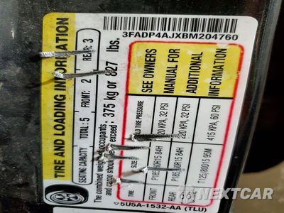 Zdjęcie 12 z 12 samochodu: 2011 FORD FIESTA S VIN:3FADP4AJXBM204760 - miniatura