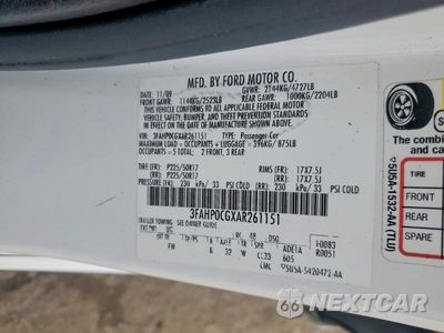 Zdjęcie 12 z 12 samochodu: 2010 FORD FUSION VIN:3FAHP0CGXAR261151 - miniatura