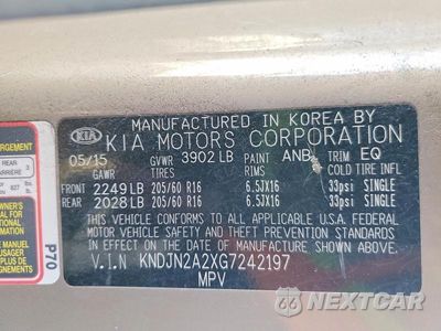 Zdjęcie 13 z 13 samochodu: 2016 KIA SOUL BASE VIN:KNDJN2A2XG7242197 - miniatura