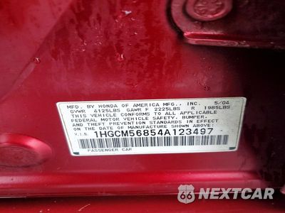 Zdjęcie 12 z 12 samochodu: 2004 HONDA ACCORD EX VIN:1HGCM56854A123497 - miniatura