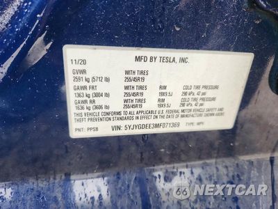 Zdjęcie 12 z 12 samochodu: 2021 TESLA MODEL Y VIN:5YJYGDEE3MF071369 - miniatura