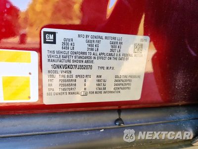 Zdjęcie 13 z 13 samochodu: 2015 CHEVROLET TRAVERSE VIN:1GNKVGKD7FJ352070 - miniatura