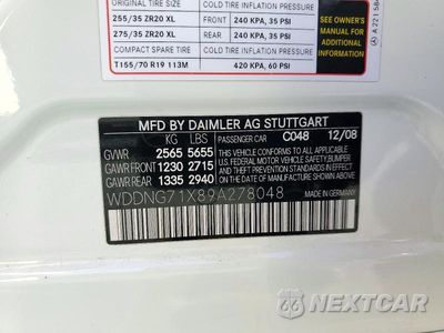 Zdjęcie 12 z 12 samochodu: 2009 MERCEDES-BENZ S 550 VIN:WDDNG71X89A278048 - miniatura