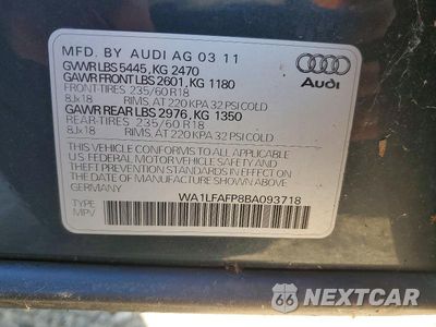 Zdjęcie 13 z 13 samochodu: 2011 AUDI Q5 PREMIUM PLUS VIN:WA1LFAFP8BA093718 - miniatura
