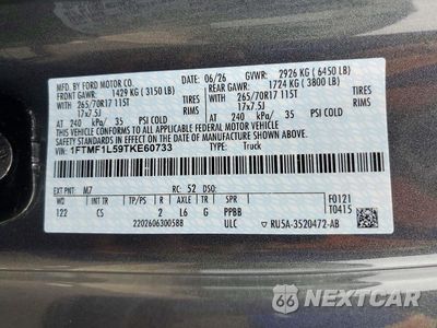 Zdjęcie 12 z 12 samochodu: 2026 FORD F150 XL VIN:1FTMF1L59TKE60733 - miniatura