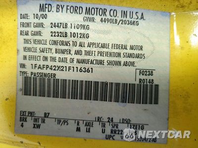 Zdjęcie 13 z 13 samochodu: 2001 FORD MUSTANG GT VIN:1FAFP42X21F116361 - miniatura