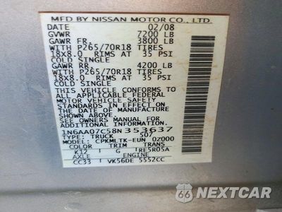 Zdjęcie 13 z 13 samochodu: 2008 NISSAN TITAN XE VIN:1N6AA07C58N353637 - miniatura