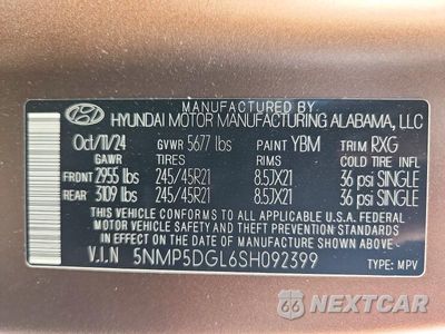 Zdjęcie 14 z 14 samochodu: 2025 HYUNDAI SANTA FE CALLIGRAPHY VIN:5NMP5DGL6SH092399 - miniatura