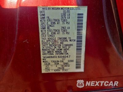 Zdjęcie 12 z 12 samochodu: 2005 NISSAN XTERRA S VIN:5N1AN08U05C604047 - miniatura