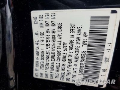Zdjęcie 13 z 13 samochodu: 2007 ACURA RDX VIN:5J8TB18287A015838 - miniatura
