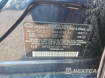 Zdjęcie 12 z 12 samochodu: 2013 HYUNDAI SONATA GLS VIN:5NPEB4AC6DH748115 - miniatura