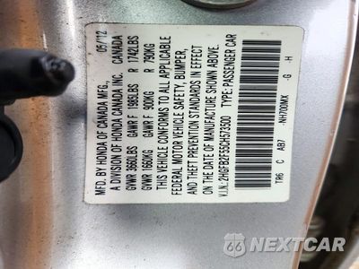 Zdjęcie 12 z 12 samochodu: 2012 HONDA CIVIC LX VIN:2HGFB2F55CH573500 - miniatura