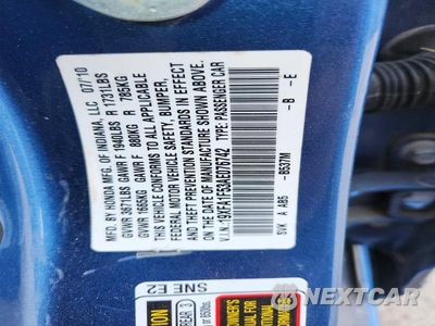 Zdjęcie 12 z 12 samochodu: 2010 HONDA CIVIC LX VIN:19XFA1F53AE076742 - miniatura