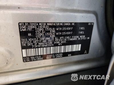Zdjęcie 13 z 13 samochodu: 2019 TOYOTA RAV4 LE VIN:2T3H1RFV6KW035034 - miniatura