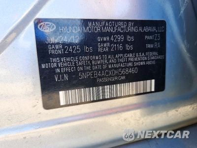 Zdjęcie 13 z 13 samochodu: 2013 HYUNDAI SONATA GLS VIN:5NPEB4ACXDH568460 - miniatura