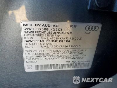 Zdjęcie 13 z 13 samochodu: 2018 AUDI Q5 PREMIUM VIN:WA1ANAFY3J2208866 - miniatura