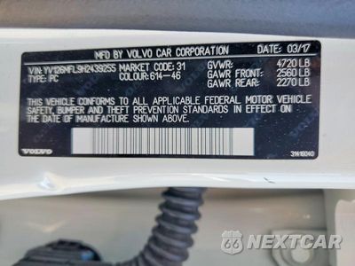 Zdjęcie 12 z 12 samochodu: 2017 VOLVO S60 VIN:YV126MFL9H2439255 - miniatura