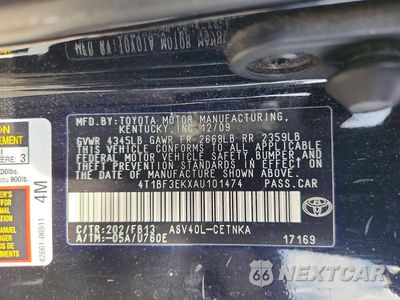 Zdjęcie 13 z 13 samochodu: 2010 TOYOTA CAMRY LE VIN:4T1BF3EKXAU101474 - miniatura