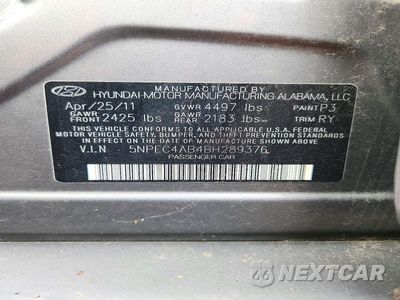 Zdjęcie 12 z 12 samochodu: 2011 HYUNDAI SONATA LIMITED 2.0T VIN:5NPEC4AB4BH289376 - miniatura