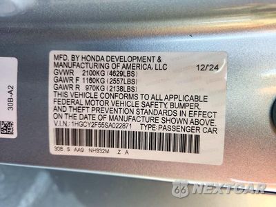 Zdjęcie 12 z 12 samochodu: 2025 HONDA ACCORD HYBRID SPORT VIN:1HGCY2F55SA022871 - miniatura