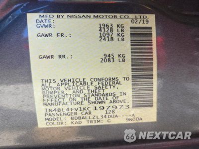 Zdjęcie 12 z 12 samochodu: 2019 NISSAN ALTIMA PLATINUM VIN:1N4BL4FV1KC197973 - miniatura
