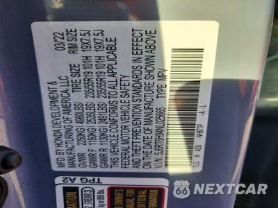 Zdjęcie 13 z 13 samochodu: 2022 HONDA CR-V TOURING VIN:5J6RT6H94NL025665 - miniatura