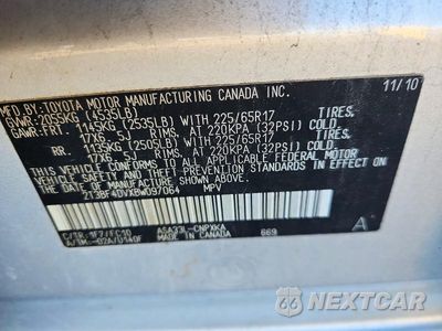 Zdjęcie 12 z 12 samochodu: 2011 TOYOTA RAV4 BASE VIN:2T3BF4DVXBW097064 - miniatura