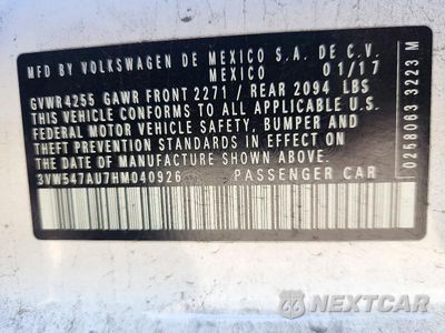 Zdjęcie 12 z 12 samochodu: 2017 VOLKSWAGEN GTI SPORT VIN:3VW547AU7HM040926 - miniatura