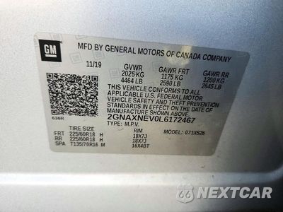 Zdjęcie 13 z 13 samochodu: 2020 CHEVROLET EQUINOX PREMIER VIN:2GNAXNEV0L6172467 - miniatura