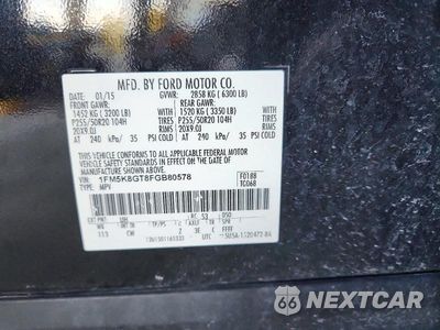 Zdjęcie 14 z 14 samochodu: 2015 FORD EXPLORER SPORT VIN:1FM5K8GT8FGB80578 - miniatura