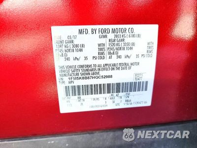 Zdjęcie 13 z 13 samochodu: 2017 FORD EXPLORER VIN:1FM5K8B87HGC52988 - miniatura