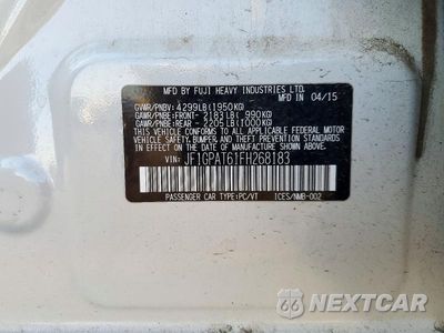 Zdjęcie 12 z 12 samochodu: 2015 SUBARU IMPREZA SPORT VIN:JF1GPAT61FH268183 - miniatura