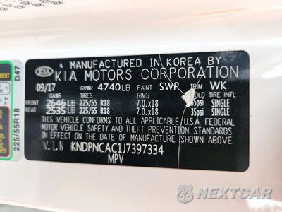 Zdjęcie 13 z 13 samochodu: 2018 KIA SPORTAGE EX VIN:KNDPNCAC1J7397334 - miniatura