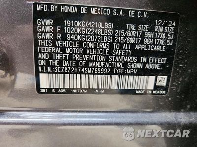 Zdjęcie 12 z 12 samochodu: 2025 HONDA HR-V EXL VIN:3CZRZ2H74SM765992 - miniatura