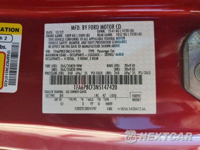 Zdjęcie 12 z 12 samochodu: 2022 FORD MUSTANG GT VIN:1FA6P8CF3N5147420 - miniatura