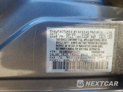 Zdjęcie 12 z 12 samochodu: 2022 NISSAN SENTRA SV VIN:3N1AB8CV5NY297271 - miniatura