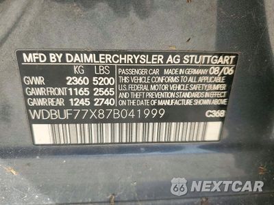 Zdjęcie 12 z 12 samochodu: 2007 MERCEDES-BENZ E 63 AMG VIN:WDBUF77X87B041999 - miniatura
