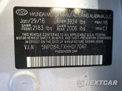 Zdjęcie 12 z 12 samochodu: 2017 HYUNDAI ELANTRA LIMITED VIN:5NPD84LFXHH017047 - miniatura