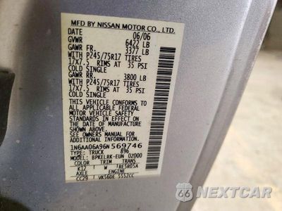 Zdjęcie 13 z 13 samochodu: 2006 NISSAN TITAN XE VIN:1N6AA06A96N569746 - miniatura