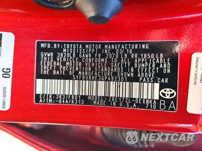 Zdjęcie 12 z 12 samochodu: 2016 TOYOTA COROLLA LE VIN:5YFBURHE3GP492301 - miniatura