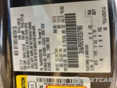Zdjęcie 12 z 12 samochodu: 2015 FORD FUSION SE VIN:3FA6P0H70FR207980 - miniatura