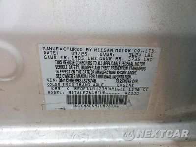 Zdjęcie 12 z 12 samochodu: 2025 NISSAN VERSA SV VIN:3N1CN8EV9SL878746 - miniatura