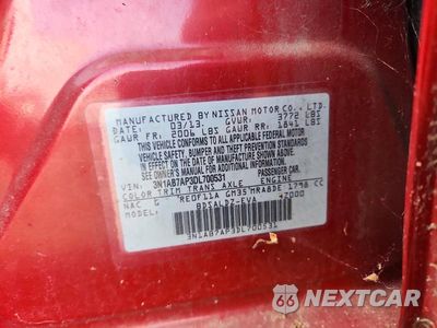 Zdjęcie 12 z 12 samochodu: 2013 NISSAN SENTRA S VIN:3N1AB7AP3DL700531 - miniatura