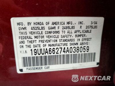 Zdjęcie 13 z 13 samochodu: 2004 ACURA TL VIN:19UUA66274A038059 - miniatura