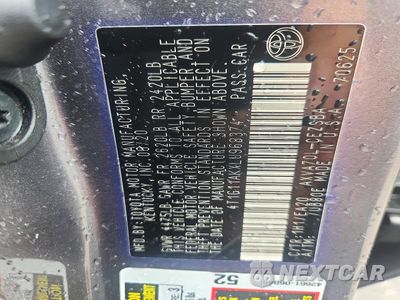 Zdjęcie 13 z 13 samochodu: 2020 TOYOTA CAMRY SE VIN:4T1G11AKXLU968374 - miniatura