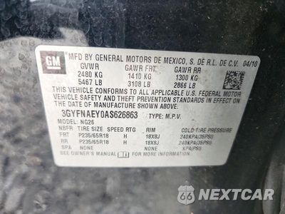 Zdjęcie 13 z 13 samochodu: 2010 CADILLAC SRX LUXURY COLLECTION VIN:3GYFNAEY0AS626863 - miniatura
